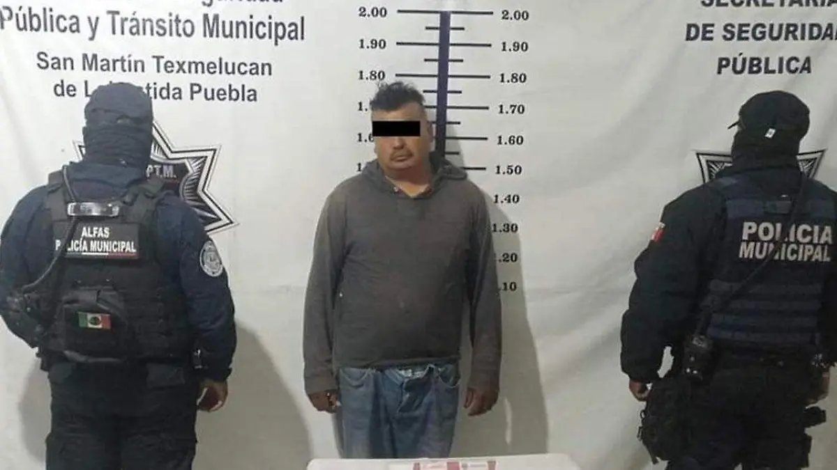 Un masculino fue asegurado por policías municipales de San Martín Texmelucan